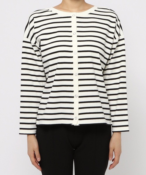 LEPSIM（レプシィム）の「カットボーダーカーデプルオーバー　271501（Tシャツ/カットソー・レディース・ホワイト×レッド/ホワイト×ブラック・FREE）」の6枚目の写真