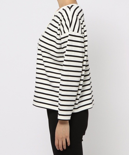 LEPSIM（レプシィム）の「カットボーダーカーデプルオーバー　271501（Tシャツ/カットソー・レディース・ホワイト×レッド/ホワイト×ブラック・FREE）」の7枚目の写真