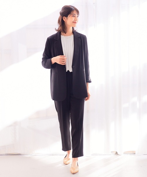 abahouse mavie（アバハウスマヴィ）の「ドライタッチサテンテーラードジャケット（テーラードジャケット・レディース・ブラック/グレイッシュブルー・38/36）」の11枚目の写真