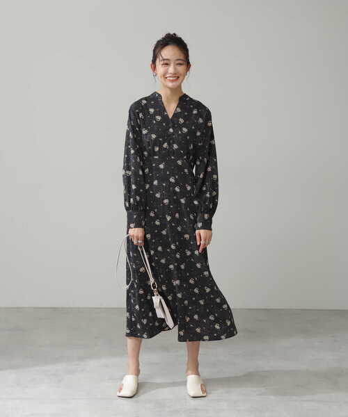 N.（N. Natural Beauty Basic）（エヌエヌナチュラルビューティーベーシック）の「◆ドットフラワープリントワンピース（ワンピース・レディース・ホワイト系その他/ブラック系その他・MEDIUM）」の18枚目の写真