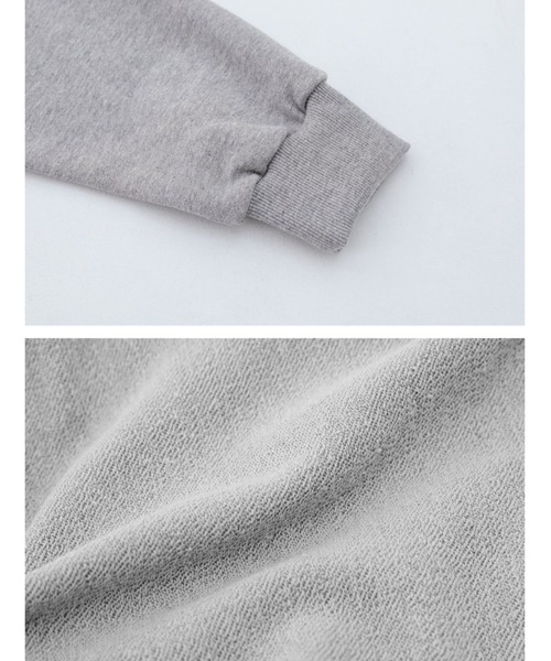 muahmuah(ムーアムーア)の「A'GEM/9 × .kom『muah muah/ムーアムーア』STITCH MUAH OPEN COLLAR MTM/ステッチデザインオープンカラースウェットシャツ(スウェット・レディース・ブラック/グレー・FREE)」の16枚目の写真