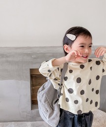 aimoha-KIDS- レトロ調可愛いドット柄ブラウス