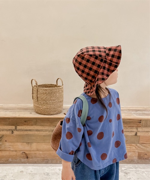 aimoha（アイモハ）の「aimoha-KIDS- レトロ調可愛いドット柄ブラウス（シャツ/ブラウス・キッズ・ブルー/イエロー・110/80/90/100/120/130）」の6枚目の写真