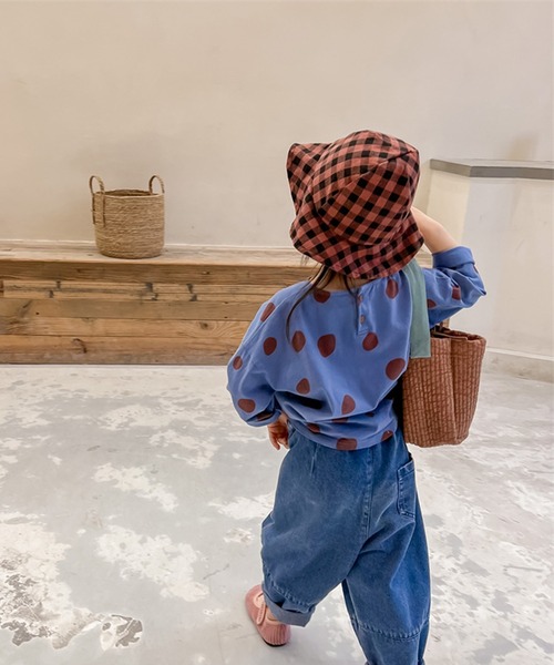 aimoha（アイモハ）の「aimoha-KIDS- レトロ調可愛いドット柄ブラウス（シャツ/ブラウス・キッズ・ブルー/イエロー・110/80/90/100/120/130）」の10枚目の写真