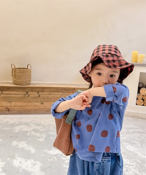 aimoha（アイモハ）の「aimoha-KIDS- レトロ調可愛いドット柄ブラウス（シャツ/ブラウス・キッズ・ブルー/イエロー・110/80/90/100/120/130）」の11枚目の写真
