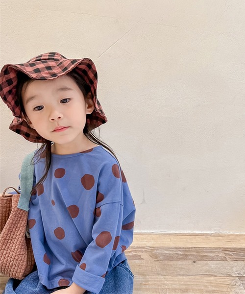 aimoha（アイモハ）の「aimoha-KIDS- レトロ調可愛いドット柄ブラウス（シャツ/ブラウス・キッズ・ブルー/イエロー・110/80/90/100/120/130）」の12枚目の写真