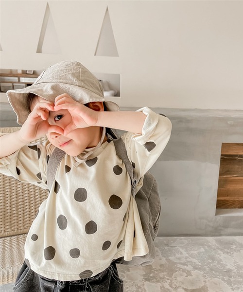 aimoha（アイモハ）の「aimoha-KIDS- レトロ調可愛いドット柄ブラウス（シャツ/ブラウス・キッズ・ブルー/イエロー・110/80/90/100/120/130）」の16枚目の写真