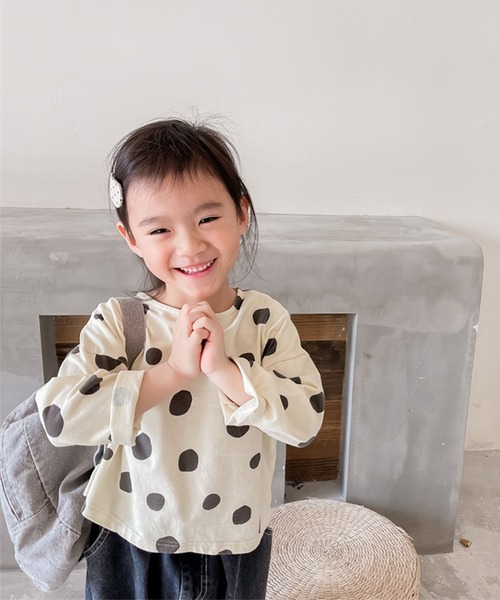 aimoha（アイモハ）の「aimoha-KIDS- レトロ調可愛いドット柄ブラウス（シャツ/ブラウス・キッズ・ブルー/イエロー・110/80/90/100/120/130）」の17枚目の写真