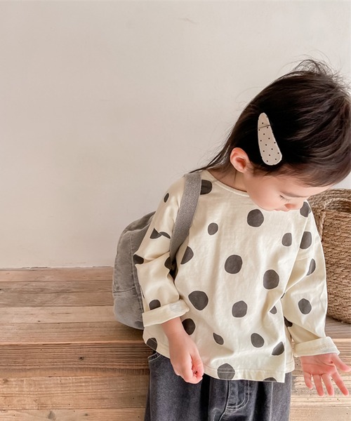 aimoha（アイモハ）の「aimoha-KIDS- レトロ調可愛いドット柄ブラウス（シャツ/ブラウス・キッズ・ブルー/イエロー・110/80/90/100/120/130）」の19枚目の写真