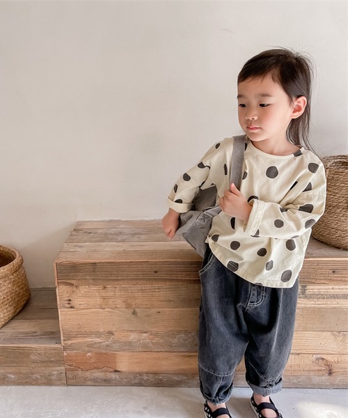 aimoha（アイモハ）の「aimoha-KIDS- レトロ調可愛いドット柄ブラウス（シャツ/ブラウス・キッズ・ブルー/イエロー・110/80/90/100/120/130）」の20枚目の写真