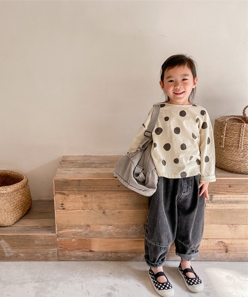 aimoha（アイモハ）の「aimoha-KIDS- レトロ調可愛いドット柄ブラウス（シャツ/ブラウス・キッズ・ブルー/イエロー・110/80/90/100/120/130）」の22枚目の写真