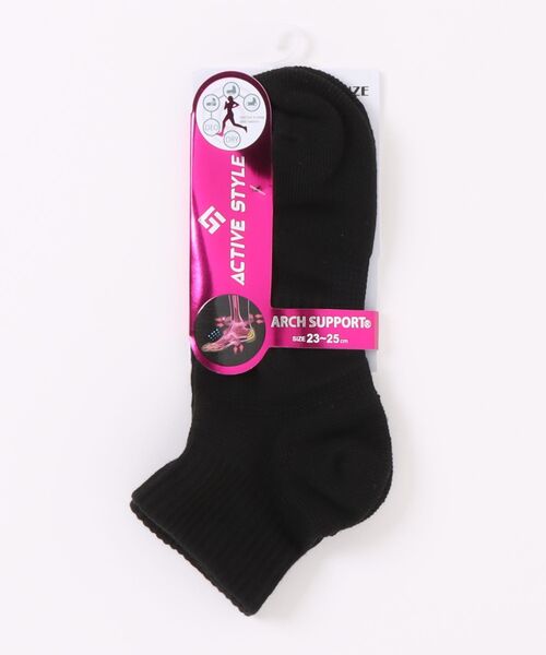 GUNZE（グンゼ）の「ACTIVE STYLE/アクティブスタイル　アーチサポートパイル ソックス　ショート丈（ソックス/靴下・レディース・ブラック/ネイビー/スモークピンク/ライトグレー/グリーン系その他/レンガ/ブルー系その他/ホワイト/イエロー系その他/オレンジ/ライム/ブラック系その他・23-25）」の3枚目の写真