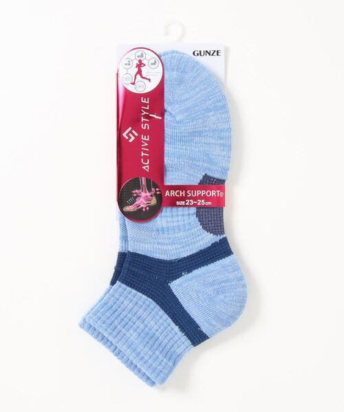 GUNZE（グンゼ）の「ACTIVE STYLE/アクティブスタイル　アーチサポートパイル ソックス　ショート丈（ソックス/靴下・レディース・ブラック/ネイビー/スモークピンク/ライトグレー/グリーン系その他/レンガ/ブルー系その他/ホワイト/イエロー系その他/オレンジ/ライム/ブラック系その他・23-25）」の8枚目の写真