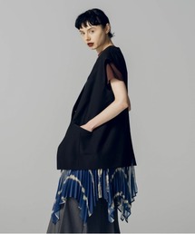 【led.tokyo】タイダイプリーツ2WAYビッグベスト