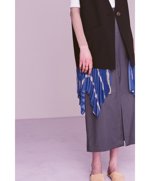 led.tokyo（レッドトウキョウ）の「【led.tokyo】タイダイプリーツ2WAYビッグベスト（ベスト・レディース・ブラック/ベージュ・M）」の12枚目の写真