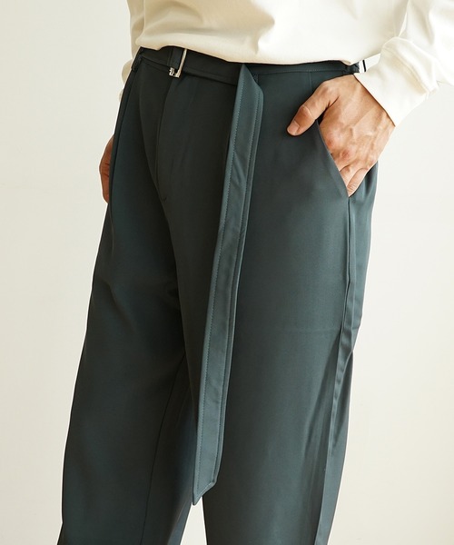 MinoriTY（マイノリティ）の「【MinoriTY】とろみ素材セットアップ ロングカーディガン ベルト付きワイドパンツ 秋服 メンズ（セットアップ・メンズ・ブラック/ベージュ/グレー/ブルー・M/L）」の10枚目の写真