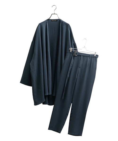 MinoriTY（マイノリティ）の「【MinoriTY】とろみ素材セットアップ ロングカーディガン ベルト付きワイドパンツ 秋服 メンズ（セットアップ・メンズ・ブラック/ベージュ/グレー/ブルー・M/L）」の22枚目の写真