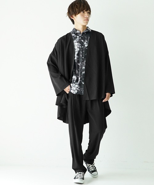 MinoriTY（マイノリティ）の「【MinoriTY】とろみ素材セットアップ ロングカーディガン ベルト付きワイドパンツ 秋服 メンズ（セットアップ・メンズ・ブラック/ベージュ/グレー/ブルー・M/L）」の11枚目の写真