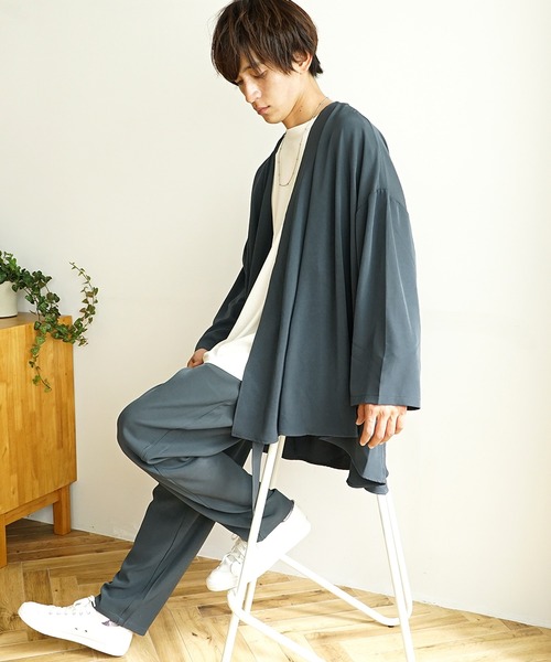 MinoriTY（マイノリティ）の「【MinoriTY】とろみ素材セットアップ ロングカーディガン ベルト付きワイドパンツ 秋服 メンズ（セットアップ・メンズ・ブラック/ベージュ/グレー/ブルー・M/L）」の17枚目の写真