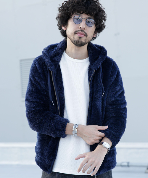 アウター パーカー メンズ ナノユニバース 紺 超激得sale