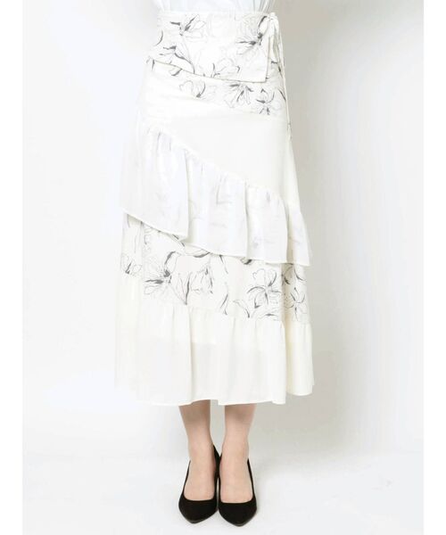 MERCURYDUO(マーキュリーデュオ)の「プリントパッチワークエスカルゴスカート(スカート・レディース・ブラック/アイボリー・SMALL/MEDIUM)」の8枚目の写真