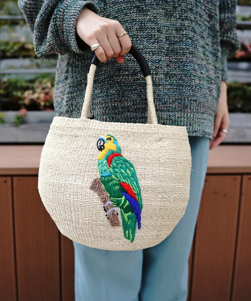 VIOLAd'ORO　ヴィオラドーロ　ラクダ刺繍カゴバック VIOLAd'ORO (ヴィオラドーロ) 刺繍かごBAG VIOLAd´ORO ヴィオラドーロ