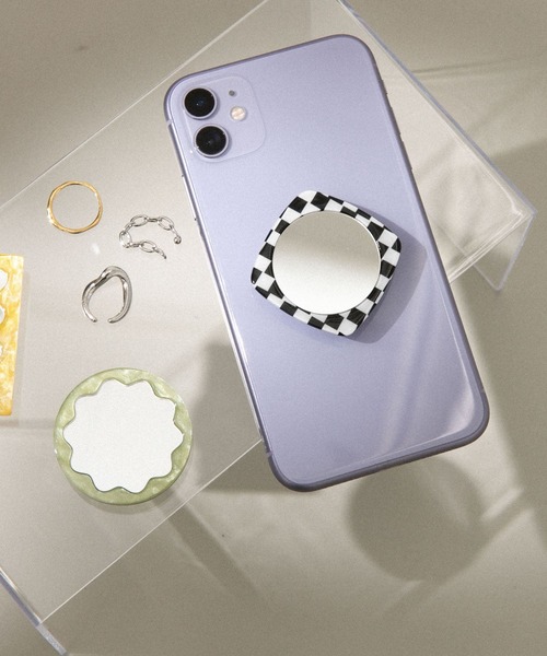 SMELLY（スメリー）の「スマホグリップA（スマホケース/カバー・レディース・ミント/マスタード/ホワイト系その他/グリーン系その他・-）」の6枚目の写真