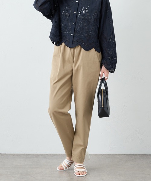 PUAL CE CIN(ピュアルセシン)の「JAPAN MADEチノストレッチスリムパンツ(その他パンツ・レディース・ライトグレー/ブラック/ベージュ/オフホワイト/ブルー・FREE)」の1枚目の写真