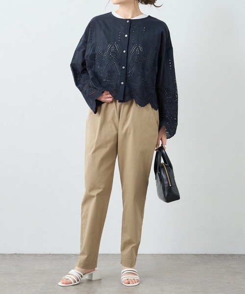 PUAL CE CIN(ピュアルセシン)の「JAPAN MADEチノストレッチスリムパンツ(その他パンツ・レディース・ライトグレー/ブラック/ベージュ/オフホワイト/ブルー・FREE)」の7枚目の写真