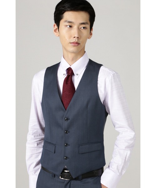 HIGH STREET（ハイストリート）の「HIGH STREET∴ヴェネシャンストレッチジレ（スーツベスト・メンズ・ブラック/ネイビー・S/M/L/LL）」の2枚目の写真