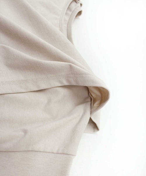 RNA-N（アールエヌエーエヌ）の「M1883 リサイクル天竺レイヤードプルオーバー（Tシャツ/カットソー・レディース・キナリ/ライトベージュ/スミクロ・MEDIUM）」の17枚目の写真