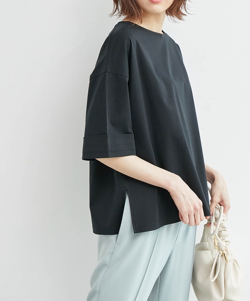ROPE' PICNIC(ロペピクニック)の「60シルケットハーフスリーブトップス(Tシャツ/カットソー・レディース・ホワイト/ブラック/ピンク/ベージュ系その他・38)」の3枚目の写真