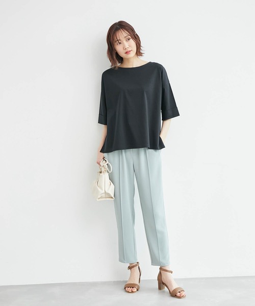 ROPE' PICNIC(ロペピクニック)の「60シルケットハーフスリーブトップス(Tシャツ/カットソー・レディース・ホワイト/ブラック/ピンク/ベージュ系その他・38)」の15枚目の写真