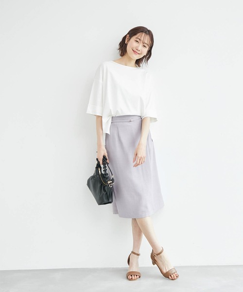 ROPE' PICNIC(ロペピクニック)の「60シルケットハーフスリーブトップス(Tシャツ/カットソー・レディース・ホワイト/ブラック/ピンク/ベージュ系その他・38)」の10枚目の写真