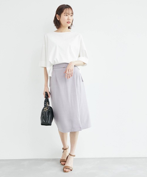 ROPE' PICNIC(ロペピクニック)の「60シルケットハーフスリーブトップス(Tシャツ/カットソー・レディース・ホワイト/ブラック/ピンク/ベージュ系その他・38)」の6枚目の写真
