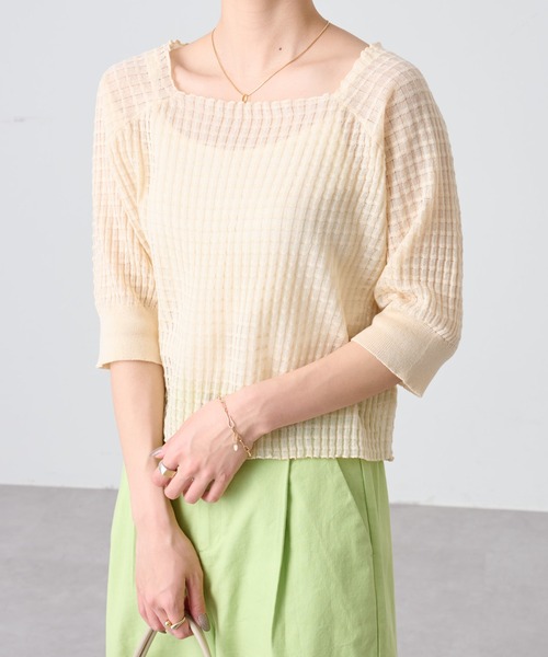 COLONY 2139（コロニートゥーワンスリーナイン）の「カラバリ豊富！シアージャガードニットプルオーバー（その他トップス・レディース・ブラック/オレンジ/グリーン/アイボリー/オフホワイト/ピンク・FREE）」の20枚目の写真