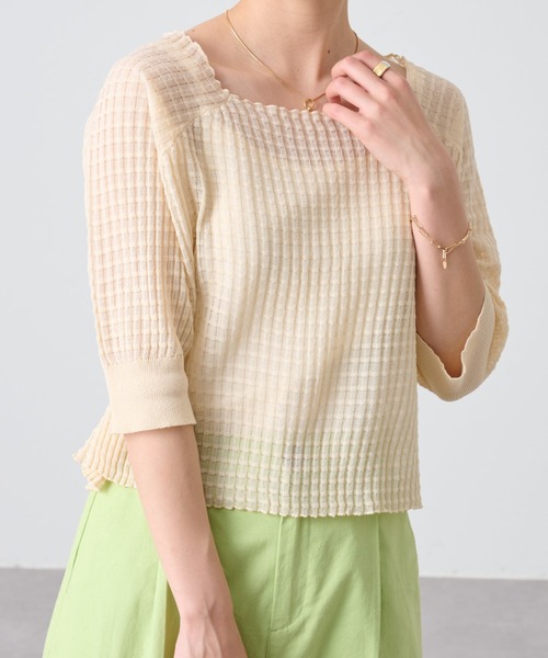 COLONY 2139（コロニートゥーワンスリーナイン）の「カラバリ豊富！シアージャガードニットプルオーバー（その他トップス・レディース・ブラック/オレンジ/グリーン/アイボリー/オフホワイト/ピンク・FREE）」の21枚目の写真