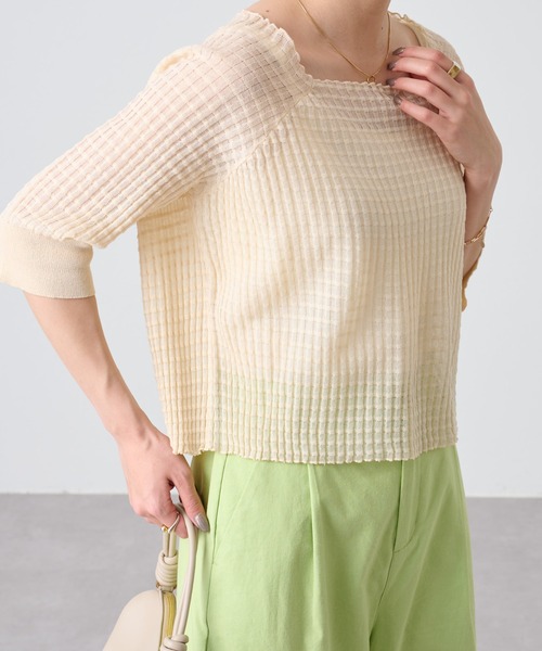 COLONY 2139（コロニートゥーワンスリーナイン）の「カラバリ豊富！シアージャガードニットプルオーバー（その他トップス・レディース・ブラック/オレンジ/グリーン/アイボリー/オフホワイト/ピンク・FREE）」の22枚目の写真