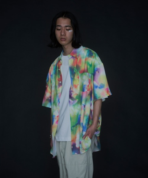 VACANCY(ヴァカンシー)の「JIROコラボ ペイントフラワーハーフスリーブオーバーシャツ(シャツ/ブラウス・レディース・ホワイト/ブルー・FREE)」の17枚目の写真