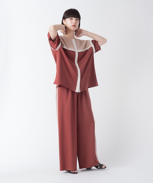 La SRIC（ラスリック）の「La SRIC / クロススウィッチングカラーBL【セットアップ可】（シャツ/ブラウス・レディース・ブラック/ブラウン/ブルー・38）」の15枚目の写真