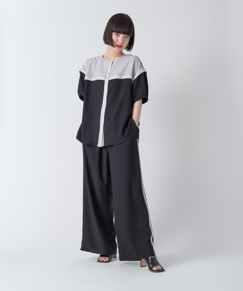 La SRIC（ラスリック）の「La SRIC / クロススウィッチングカラーBL【セットアップ可】（シャツ/ブラウス・レディース・ブラック/ブラウン/ブルー・38）」の16枚目の写真