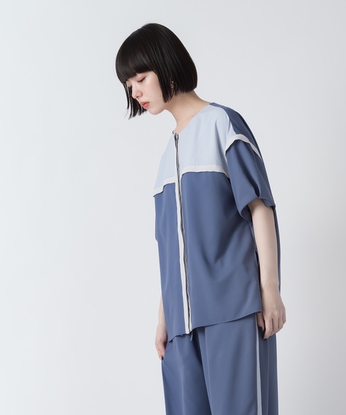 La SRIC（ラスリック）の「La SRIC / クロススウィッチングカラーBL【セットアップ可】（シャツ/ブラウス・レディース・ブラック/ブラウン/ブルー・38）」の11枚目の写真