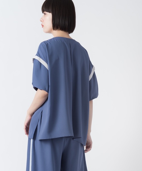 La SRIC（ラスリック）の「La SRIC / クロススウィッチングカラーBL【セットアップ可】（シャツ/ブラウス・レディース・ブラック/ブラウン/ブルー・38）」の17枚目の写真