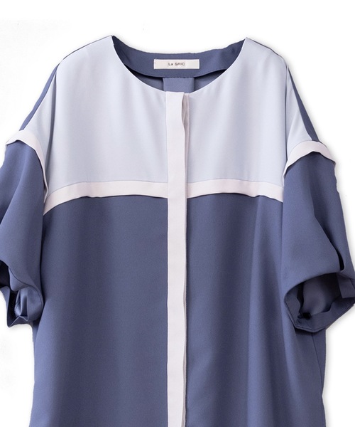La SRIC（ラスリック）の「La SRIC / クロススウィッチングカラーBL【セットアップ可】（シャツ/ブラウス・レディース・ブラック/ブラウン/ブルー・38）」の19枚目の写真