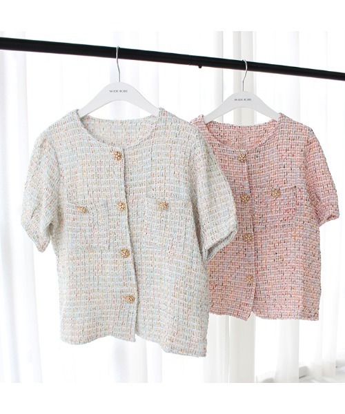 MODE ROBE（モードローブ）の「ツイードジャケット（その他トップス・レディース・ホワイト/ピンク・FREE）」の6枚目の写真