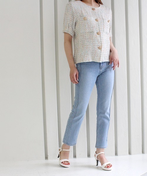 MODE ROBE（モードローブ）の「ツイードジャケット（その他トップス・レディース・ホワイト/ピンク・FREE）」の7枚目の写真