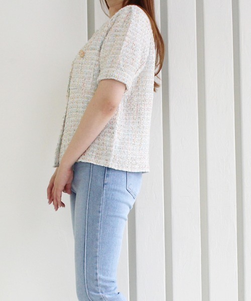 MODE ROBE（モードローブ）の「ツイードジャケット（その他トップス・レディース・ホワイト/ピンク・FREE）」の8枚目の写真