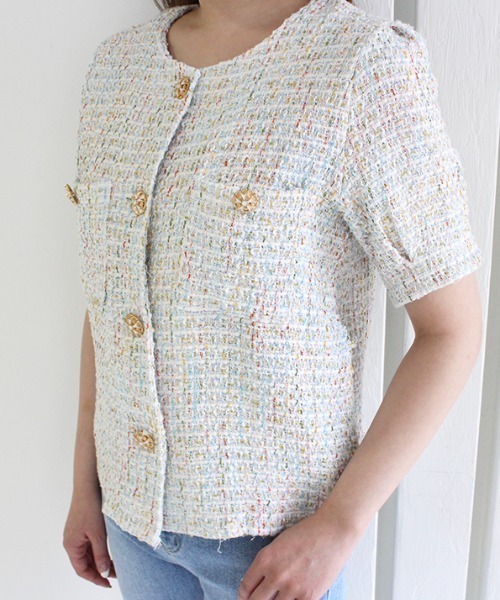 MODE ROBE（モードローブ）の「ツイードジャケット（その他トップス・レディース・ホワイト/ピンク・FREE）」の10枚目の写真