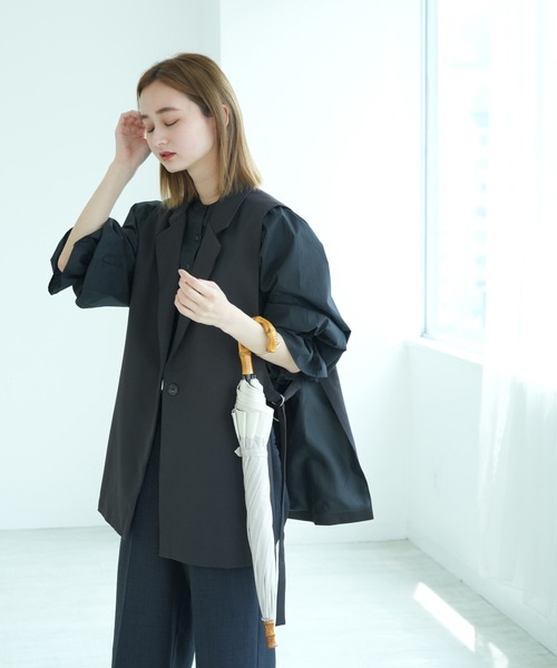 utatane(ウタタネ)の「日傘 完全遮光100% 晴雨兼用 シャンブレー調グログラン(長傘・レディース・アッシュブラウン/ベージュ/ブルー/モカ/スモークピンク/スミクロ・FREE)」の22枚目の写真