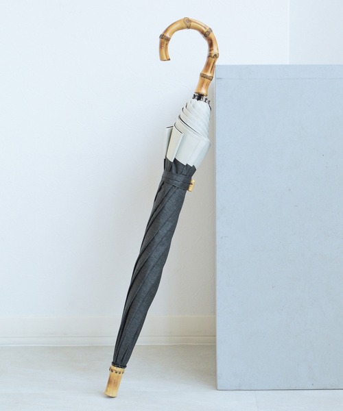 utatane（ウタタネ）の「日傘 完全遮光100％ スライドショート47cm シャンブレー×グログラン バンブー（長傘・レディース・アッシュブラウン/ベージュ/ブルー/モカ/スモークピンク/スミクロ・FREE）」の17枚目の写真